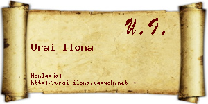 Urai Ilona névjegykártya
